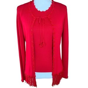 M. Nicole Evening Women’s Cardigan Cami Holiday Twin Set